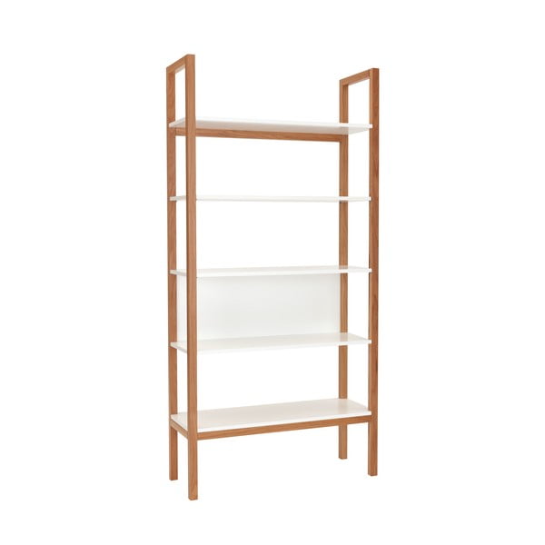 Бяла етажерка за книги в дъб 90x185 cm Farringdon - Woodman-image-1