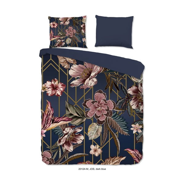 Тъмносиньо двойно удължено спално бельо от микрофибър 200x220 cm Jos – Good Morning