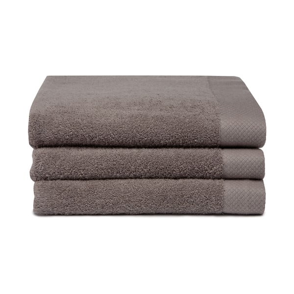 Sada 3 hnědých ručníků z organické bavlny Arli Pure, 60 x 110 cm