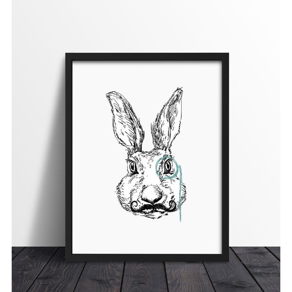 Zarámovaný plakát We Love Home Hipster Rabbit, 40 x 50 cm