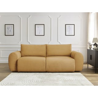 Разтегателен диван от рипсено кадифе в цвят горчица 257 cm Lucien – Bobochic Paris