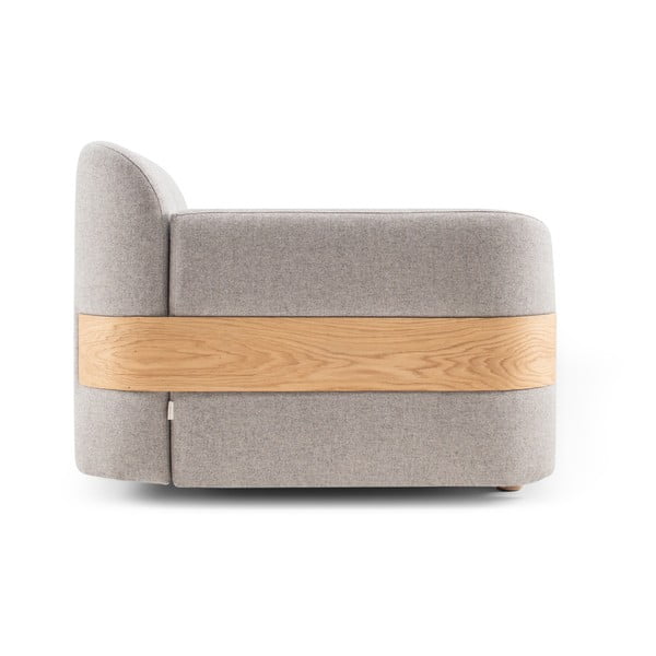 Светлосив модул на дивана (десен ъгъл) от смес от вълна и лен Hugg - Gazzda-image-2