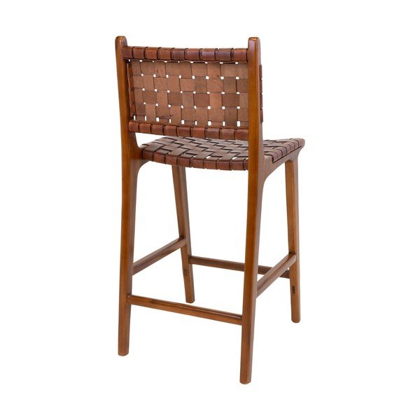 Кафяв бар стол от тиково дърво 101 cm Perugia - House Nordic-image-4