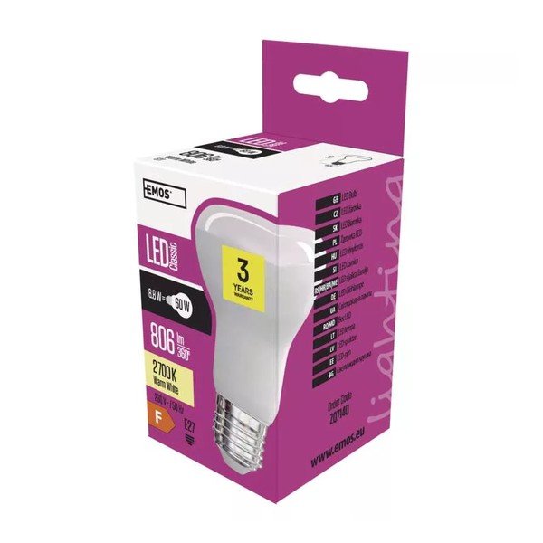 Топла LED крушка E27, 9 W - EMOS-image-1