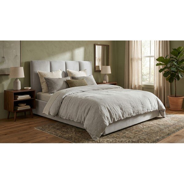 Светлосиво кадифено двойно легло , 160 x 200 cm Juniper - Mazzini Beds-image-1