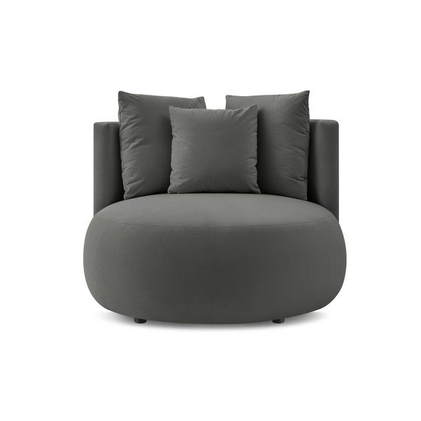 Светлосиво кадифено кресло Cesar – Bobochic Paris-image-3