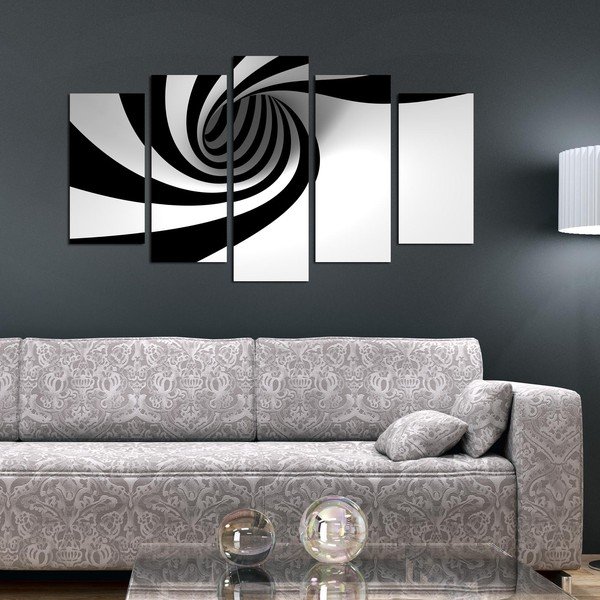 Спирална черно-бяла картина от няколко части, 110 x 60 cm - Charm-image-1