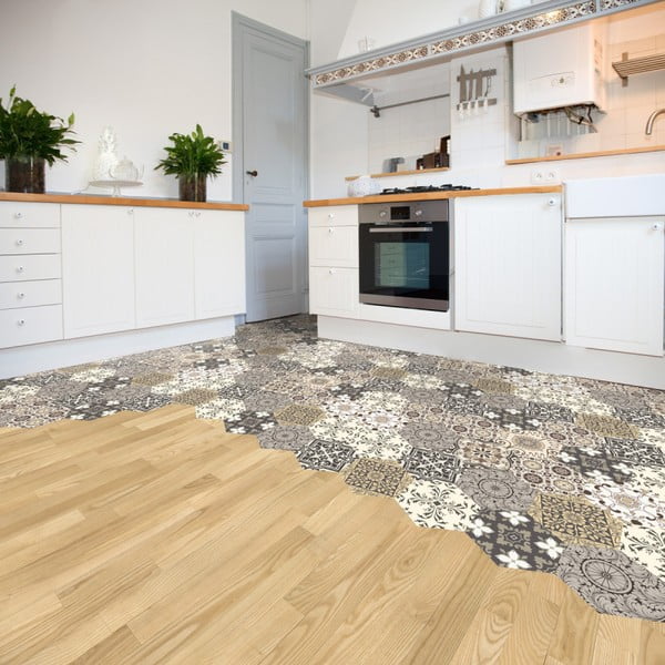 Комплект от 10 стикера за под Стикери за под Шестоъгълници , 40 x 90 cm Luiza - Ambiance-image-2