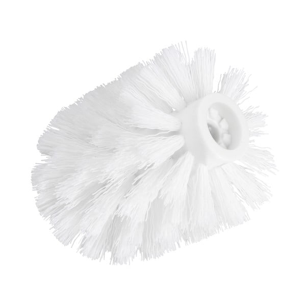 Бяла пластмасова глава за четка за тоалетна с резервна четка Ø 8 cm – Wenko