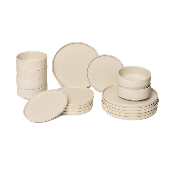 Керамичен кремав комплект от 18 части Malia - Bonami Selection