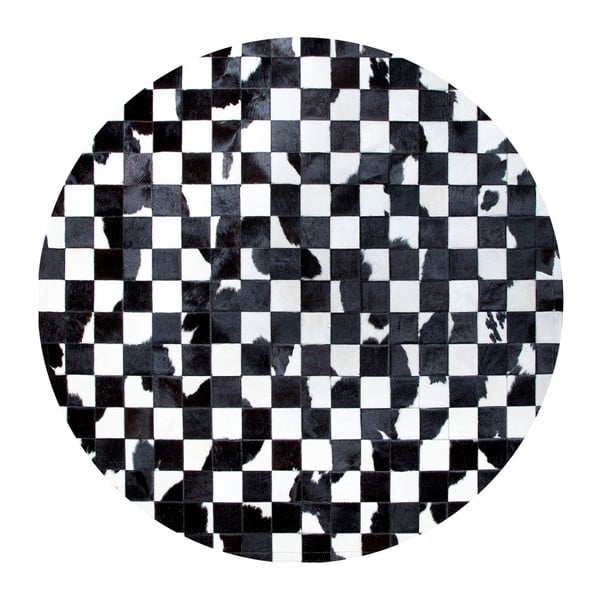 Кожен килим Black & White, ⌀ 100 cm - Pipsa