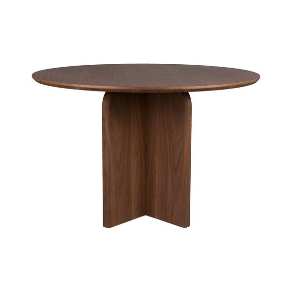 Кръгла трапезна маса от декор от орех ø 120 cm Laurent – White Label-image-2