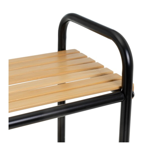 Черен и естествен бамбуков стелаж 41x77 cm – Casa Selección-image-4