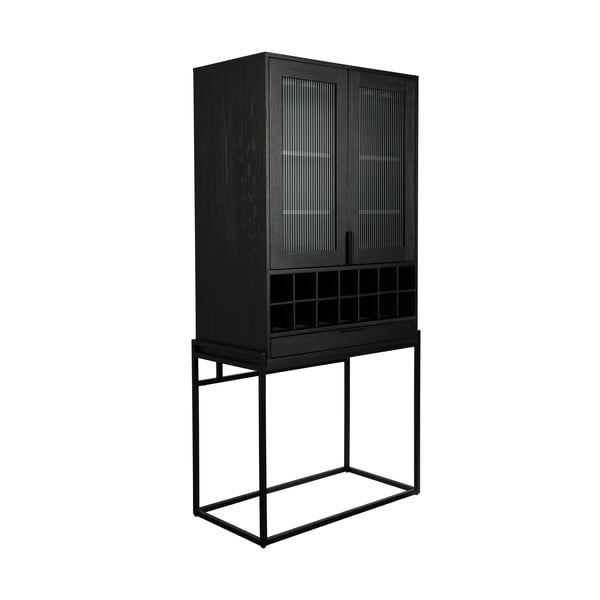 Черна дъбова стойка за вино за 20 бутилки, 89x181 cm Travis - Zuiver-image-2