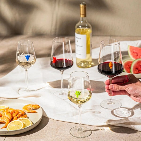 Силиконови фигурки за различаване на чаши в комплект Paty people – VacuVin-image-1