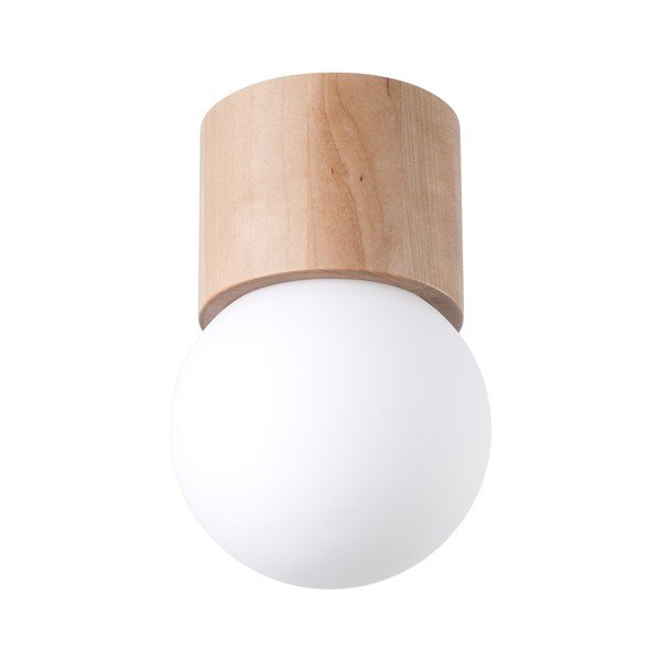 Бяло/естественo осветително тяло за таван със стъклен абажур ø 12 cm Surtur – Sollux