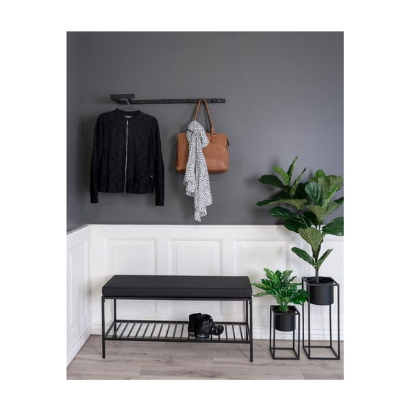 Черна метална стенна закачалка Trento – House Nordic-image-2