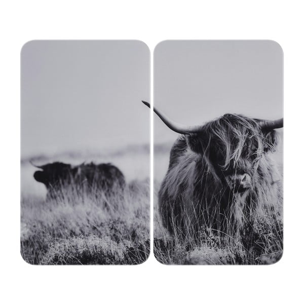 Капаци за печка от закалено стъкло 2 бр. 30x52 cm Universal Highland Cattle – Wenko