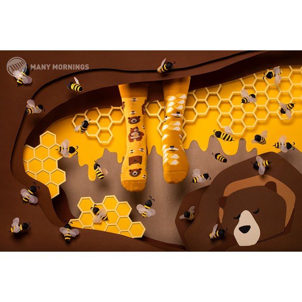 Чорапи до глезена , размер 39-42 Honey Bear - Many Mornings-image-1