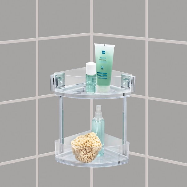 Самоносеща ъглова етажерка Vacuum-Loc на две нива, 19,5 x 28 cm - Wenko-image-1