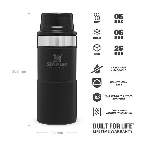 Черна термочаша 350 ml - Stanley-image-3