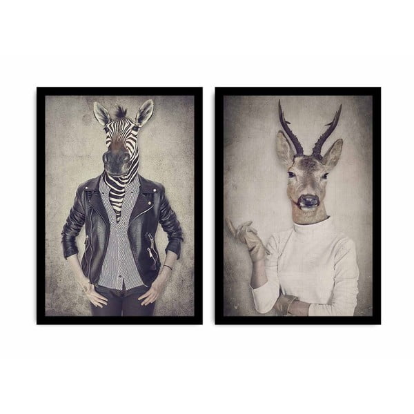 Картина от две части Начало Ребра и елен, 72 x 50 cm - Wallity