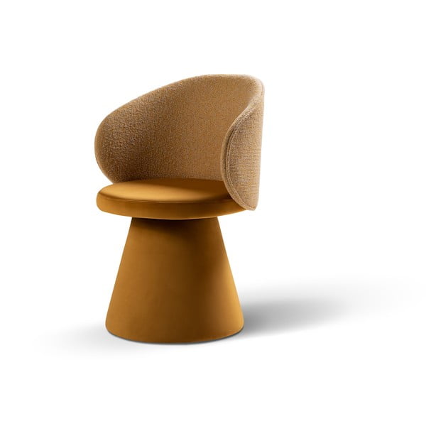 Кадифено кресло в цвят горчица Inez – Micadoni -image-2