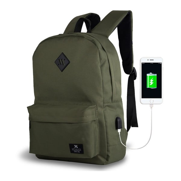 Тъмнозелена раница с USB порт My Valice SPECTA Smart Bag - Myvalice