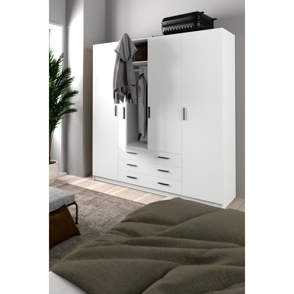 Бял гардероб 196x200 cm Sprint – Tvilum-image-1