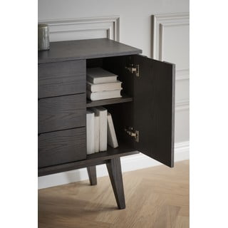 Кафяв нисък скрин от декор от дъб  122x85 cm Filippa – Rowico