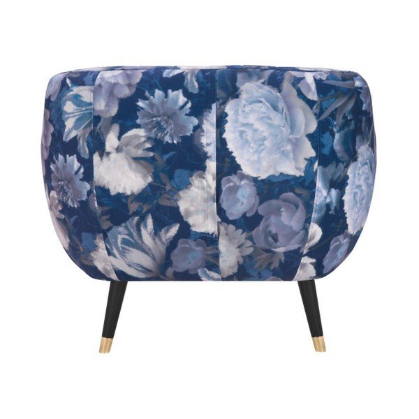 Син фотьойл Benito Floral - Mazzini Sofas-image-1