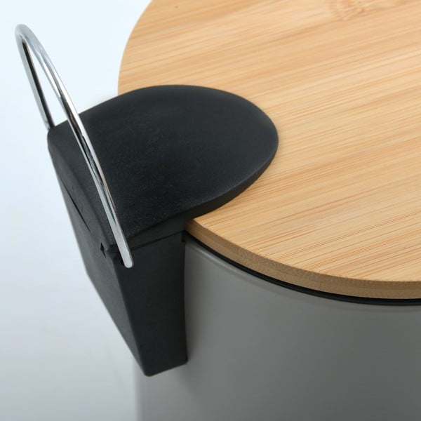 Кафяво-сиво стоманено кошче за боклук с педал 5 l   Adonis – Spirella-image-3