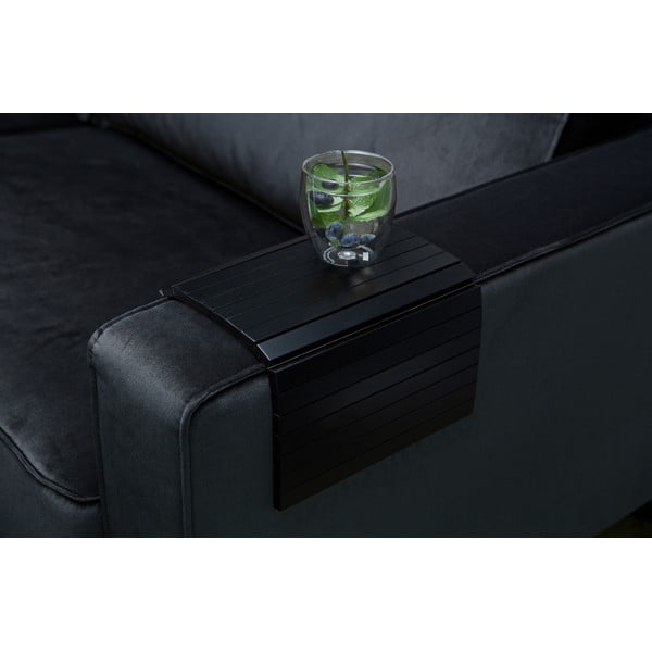 Черен гъвкав дървен подлакътник за диван WOOOD Tray-image-2