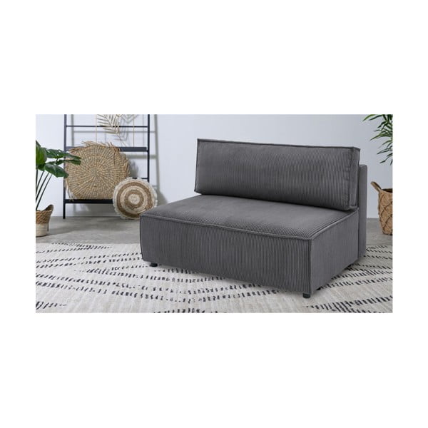 Модул за диван от велур в тъмносиво, централна част Nihad modular - Bobochic Paris-image-1