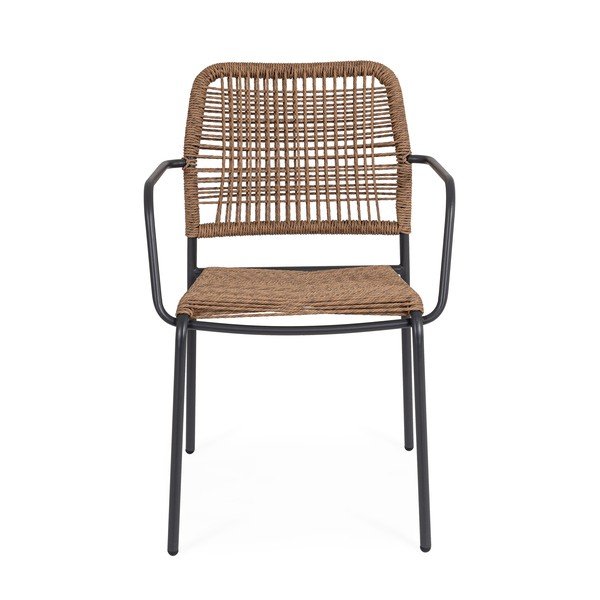 Тъмносив/в естествен цвят метален градински стол Jable – Bizzotto-image-2