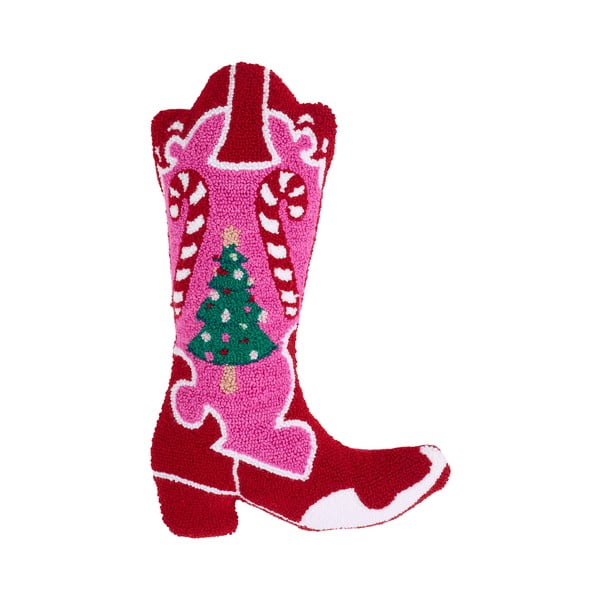 Декоративна възглавница с коледен мотив от букле 48x35 cm Santa's Howdy Christmas Boot – Catherine Lansfield
