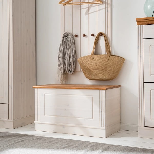 Бяла ракла от масивен бор 80x45 cm Anita – Støraa-image-1