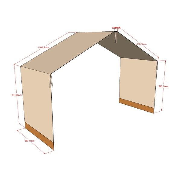 Светлокафява памучена детска завеса до леглото 86x414 cm Forrest – Vipack-image-3