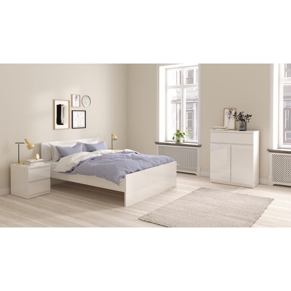 Бяло двойно легло 140x200 cm ПДЧ без ламелно дъно Naia – Tvilum-image-1