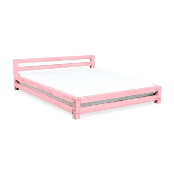 Двойно легло от розов смърч Двойно легло, 180 x 200 cm - Benlemi