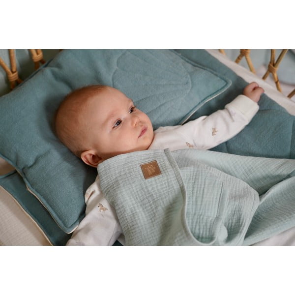 Зелено бебешко одеяло от муселин 100x100 cm Mint - Moi Mili-image-3