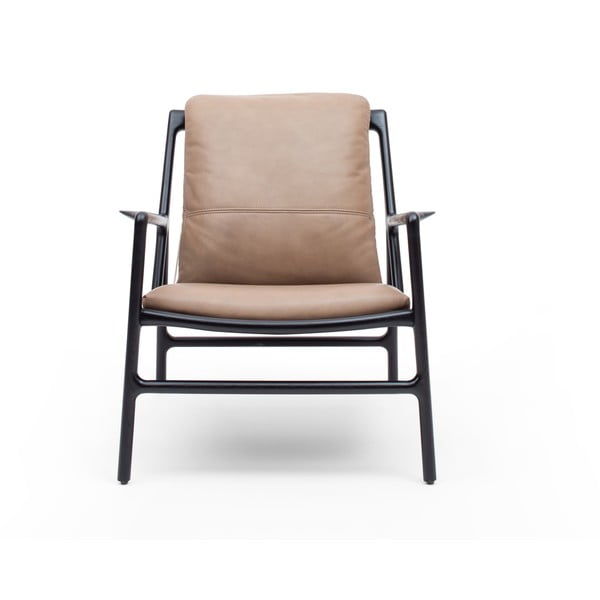 Черно-бежов кожен фотьойл Dedo - Gazzda-image-2