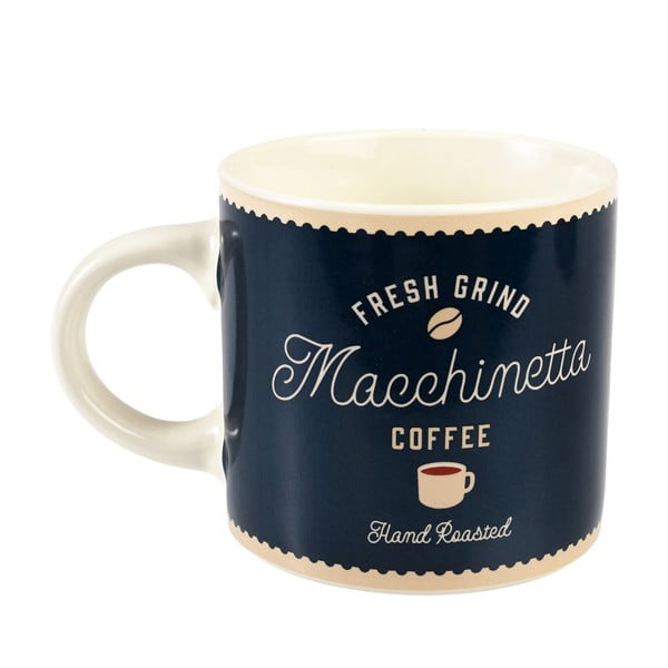 Тъмносиня/кремава керамична чаша 350 ml Macchinetta – Rex London