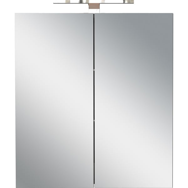 Антрацитен стенен шкаф за баня с огледало 60x71 cm Arcena – Germania