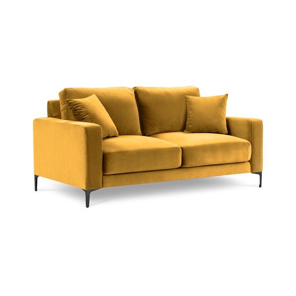 Жълт кадифен диван , 158 см Harmony - Kooko Home-image-3