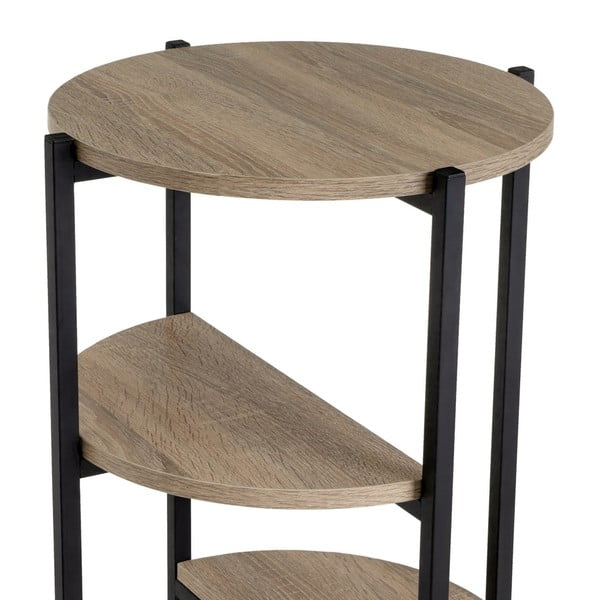 Черен и естествен стелаж от декор от дъб  40x80 cm – Casa Selección-image-3