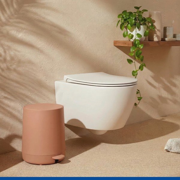 Кафяво пластмасово кошче за боклук с педал 5 l Fablo – Wenko-image-2