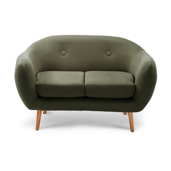 Маслиненозелен двуместен диван - Scandi by Stella Cadente Maison