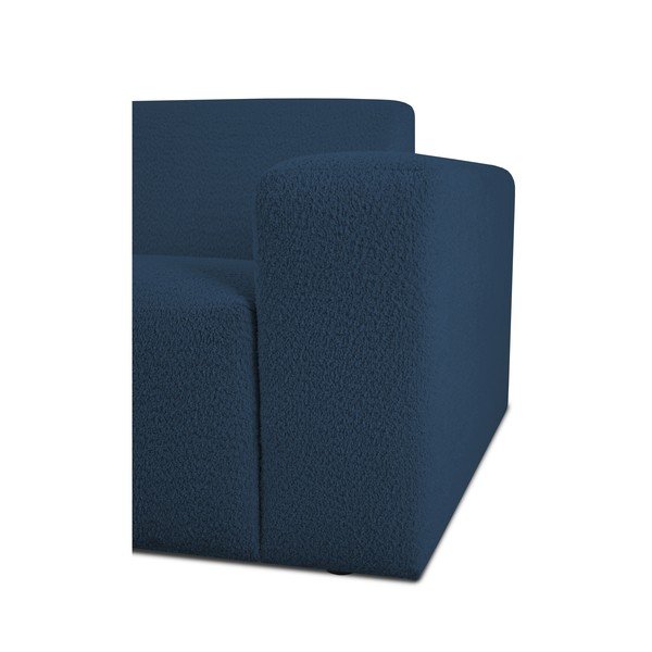 Тъмносин ъглов диван от букле ("U" форма) Roxy – Scandic-image-3