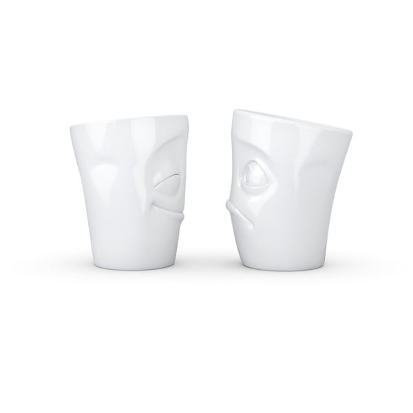 Комплект от 2 бели порцеланови чаши Cheery & Baffled - 58products